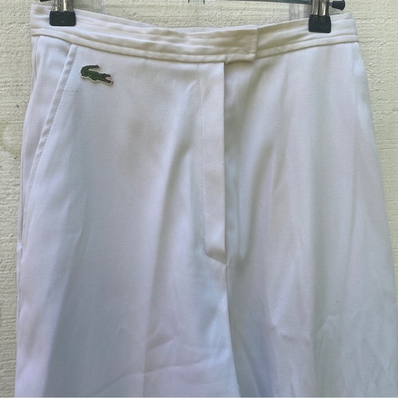 Lacoste Vintage Haymater Wide Leg White Trouser Pants Croc Emblem Late 70’s - Picture 6 of 10